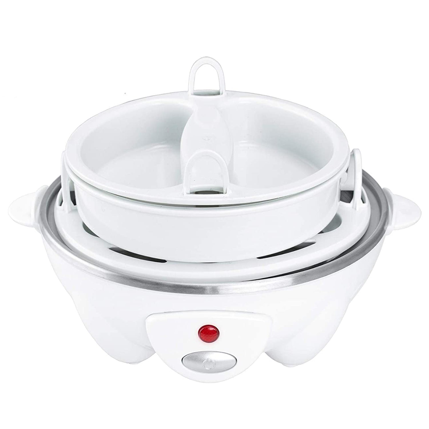 Brentwood Electric Boiled Egg Cooker for 7 Eggs with Omelet Tray, White (Used) - VMInnovations