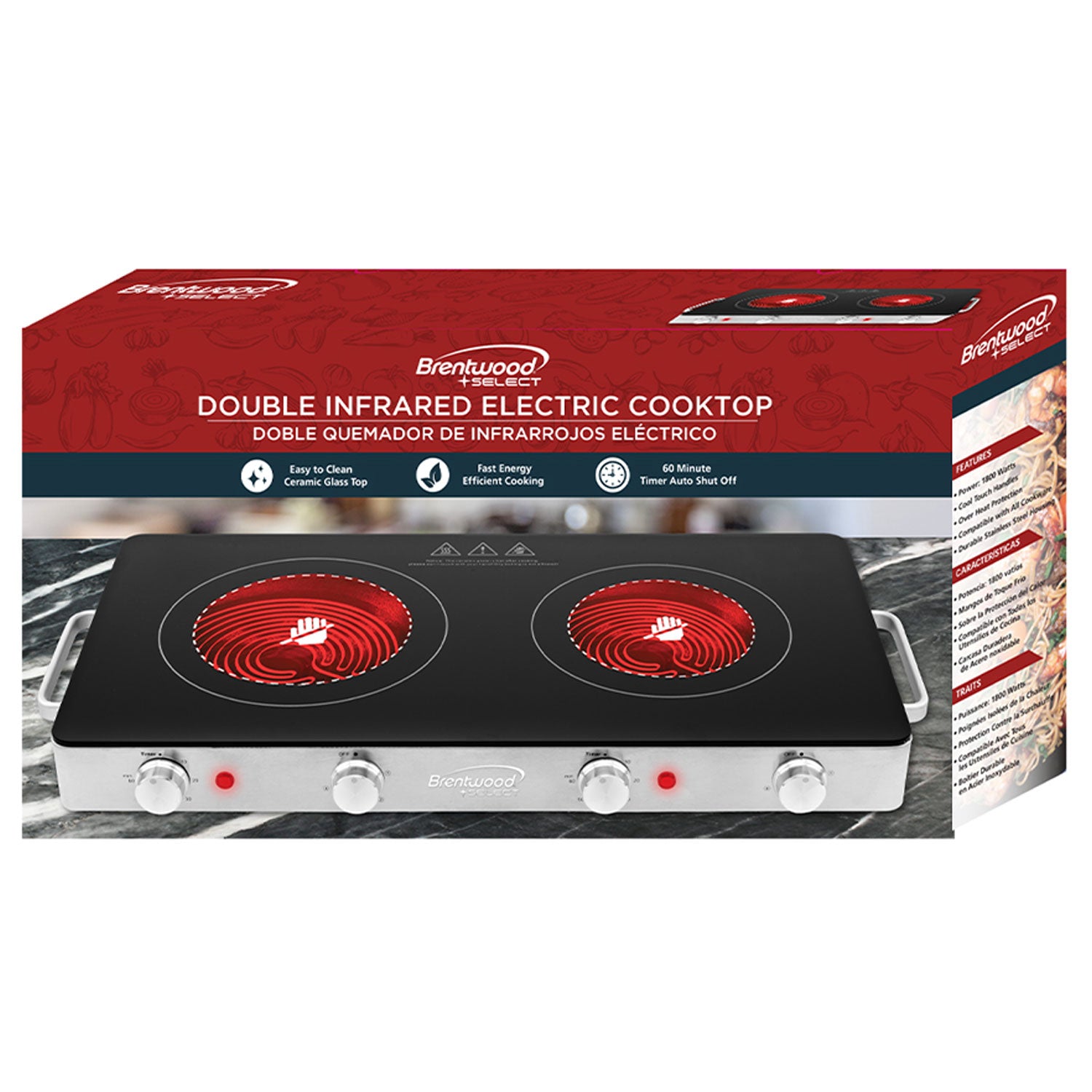 Brentwood Select 1800 Watt Double Infrared Electric Countertop Burner (Open Box) - VMInnovations