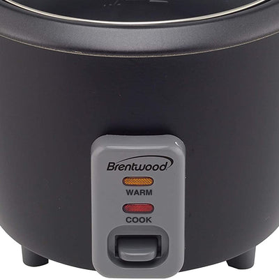 Brentwood TS-700BK 4 Cup Non Stick Rice Cooker w/ Measuring Cup & Spatula, Black