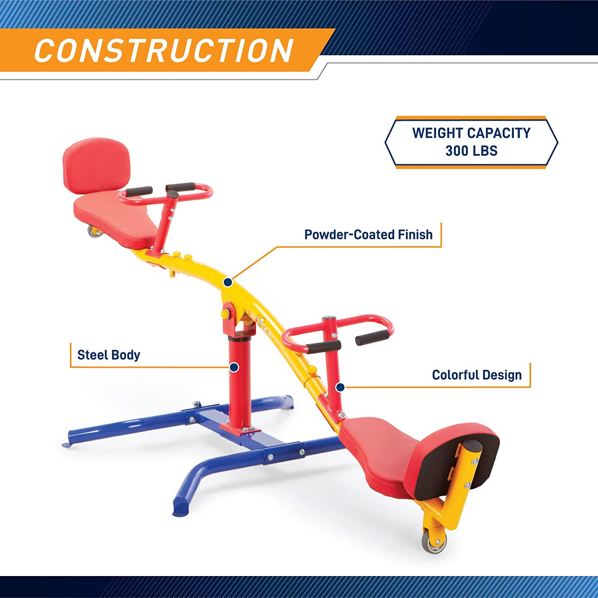 Gym Dandy 360 Degree Spinning Children's Metal Outdoor Teeter Totter | TT360