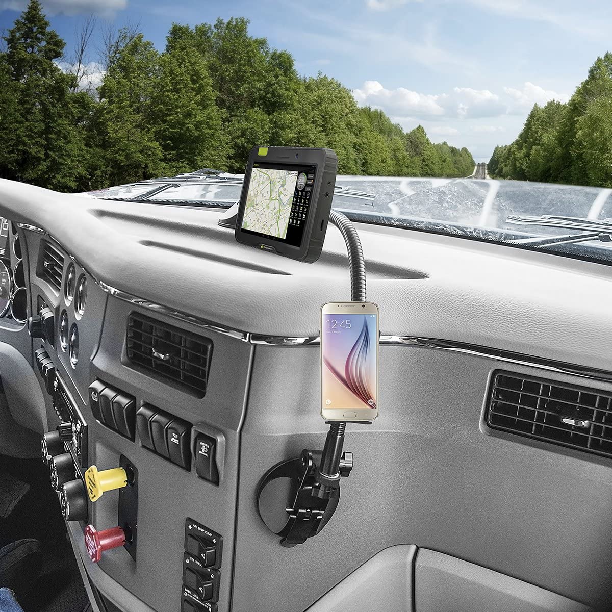 Bracketron Trucker Tough Electronic Magnetic Gear Rack Mount for GPS and Phones