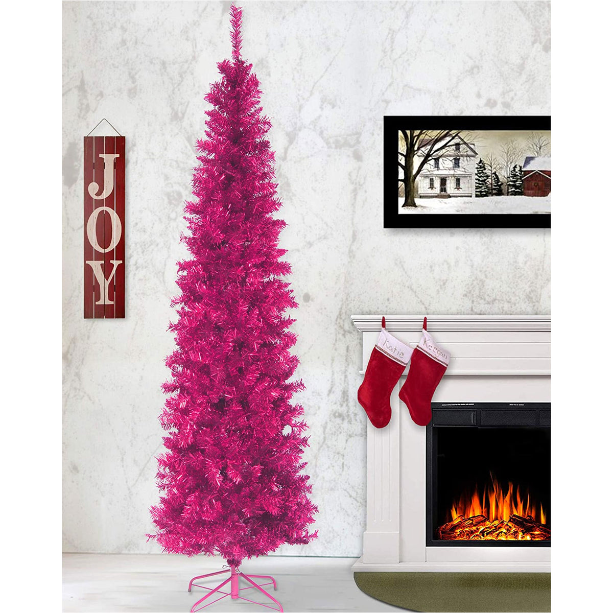 National Tree Company 6 Foot Holiday Tinsel Christmas Tree & Color String Lights