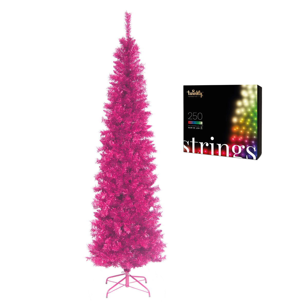 National Tree Company 6 Foot Holiday Tinsel Christmas Tree & Color String Lights