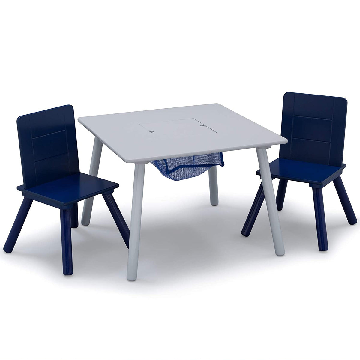 Delta Children Kids Table and 2 Chairs Set w/ Toy Collector Mesh Net (For Parts)