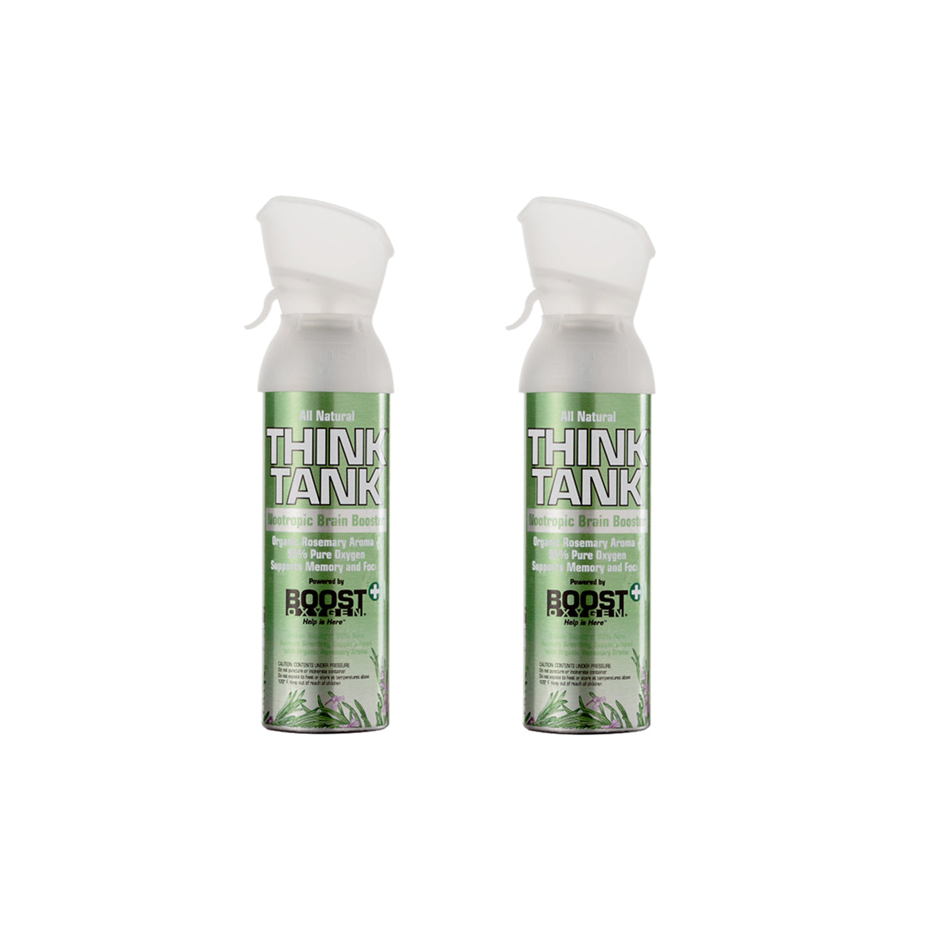Boost Oxygen Medium THINK TANK Rosemary 5 Liter Canister | All-Natural Respiratory Support for Aerobic Recovery, Altitude, Performance and Health (2 Pack)