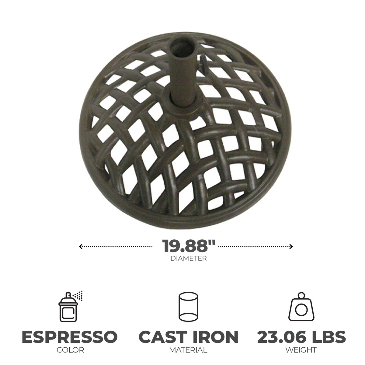 Four Seasons Courtyard Brookfield 19 Inch Cast Iron Umbrella Base, (Open Box)
