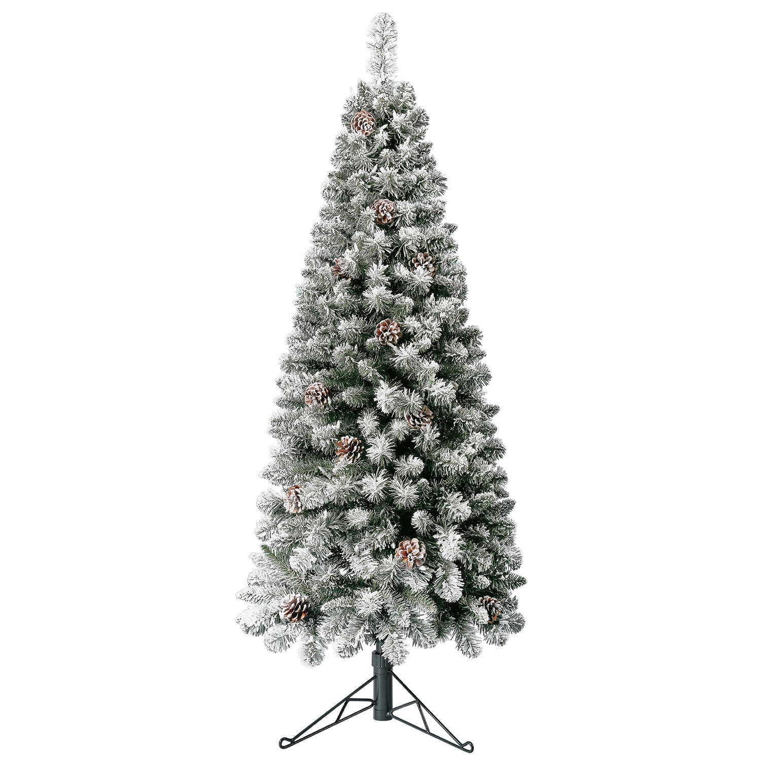 Home Heritage Corner 5' Flocked 100 LED Pre-Lit Artificial Christmas Tree, Green