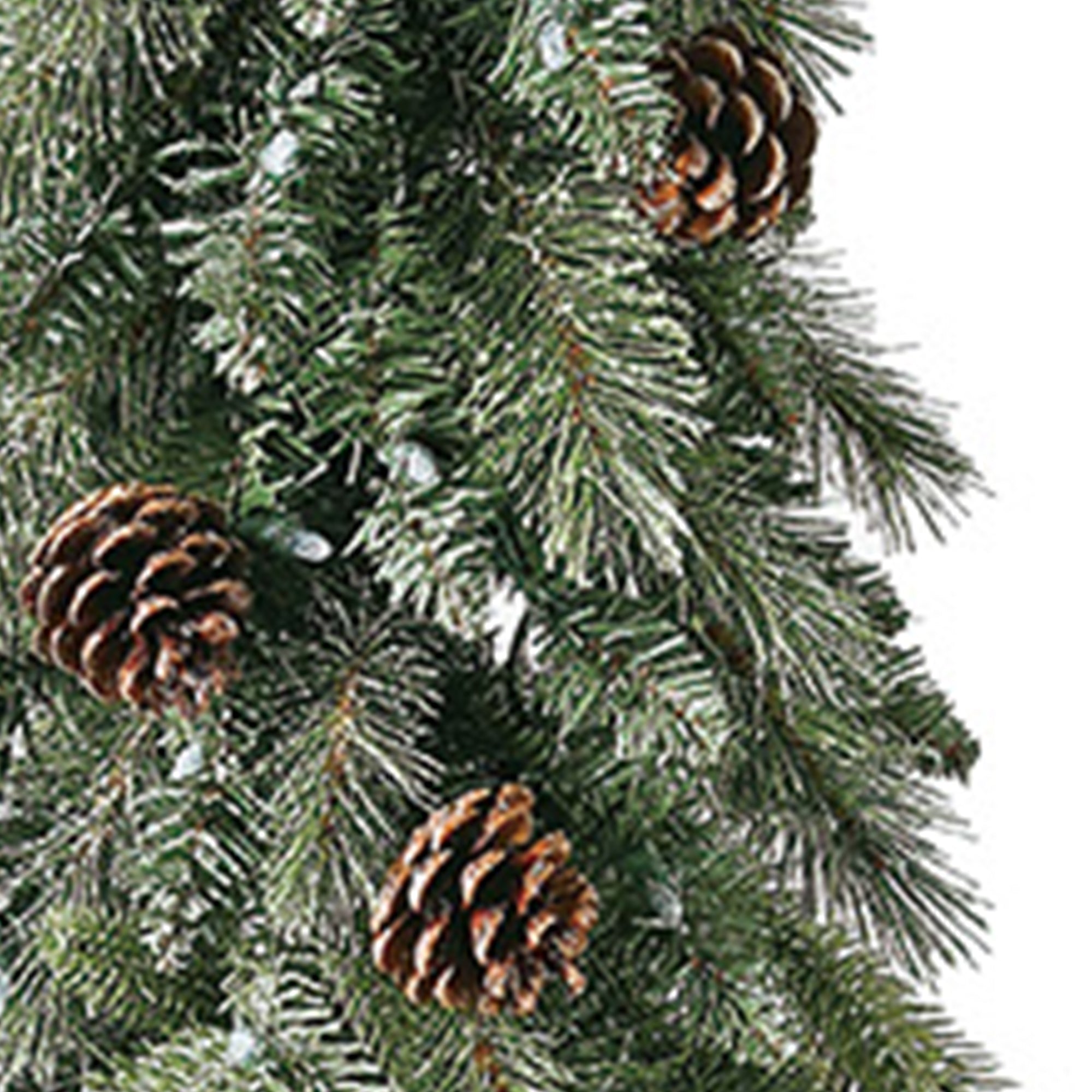 Home Heritage Entryway Pot Pine 5' Artificial Prelit Christmas Tree w/ Pinecones