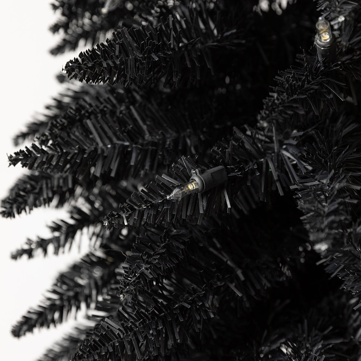 Evergreen Classics 9 Ft Black Pencil Pine Christmas Tree, LED Lights (For Parts)