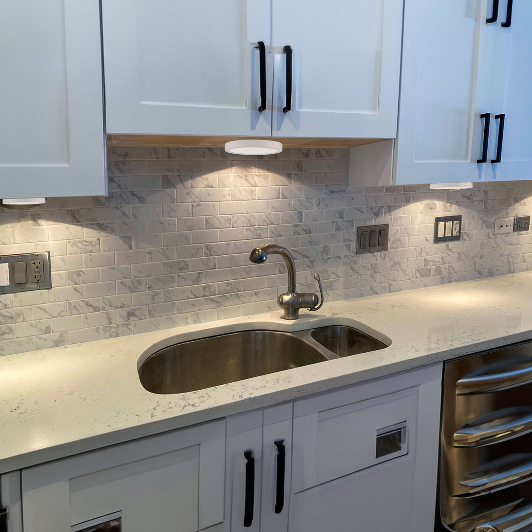 GE LED Plug In Slim Puck Light with Plastic Housing for Under Counter Fixtures - VMInnovations