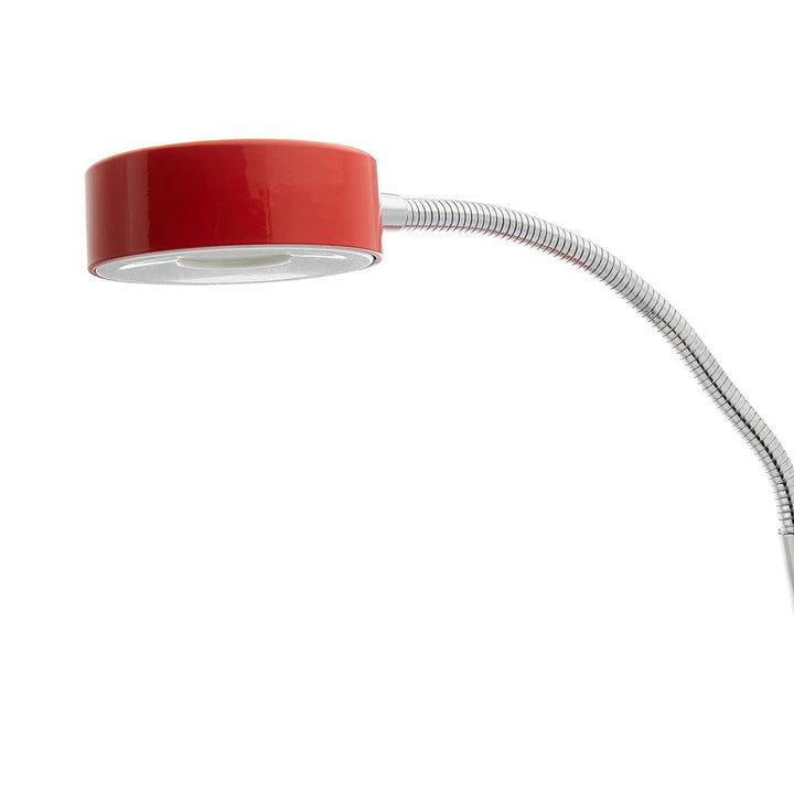 Globe Electric 8.46" 5W 250 Lumens LED Integrated Goose Neck Clip Lamp, Red - VMInnovations