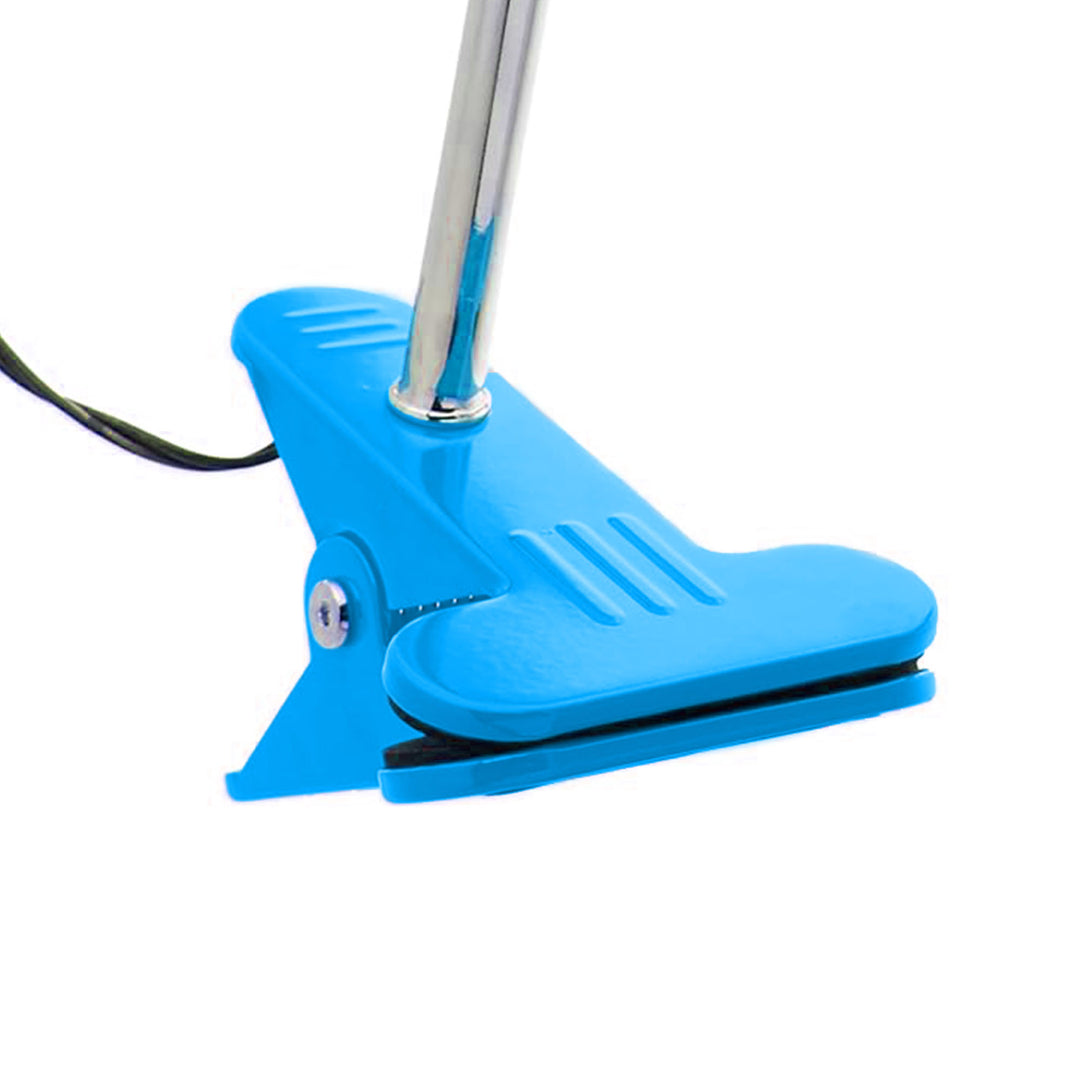Globe Electric 8.46" 5W 250 Lumens LED Integrated Goose Neck Clip Lamp, Blue - VMInnovations