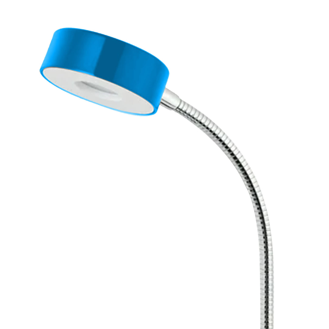 Globe Electric 8.46" 5W 250 Lumens LED Integrated Goose Neck Clip Lamp, Blue - VMInnovations