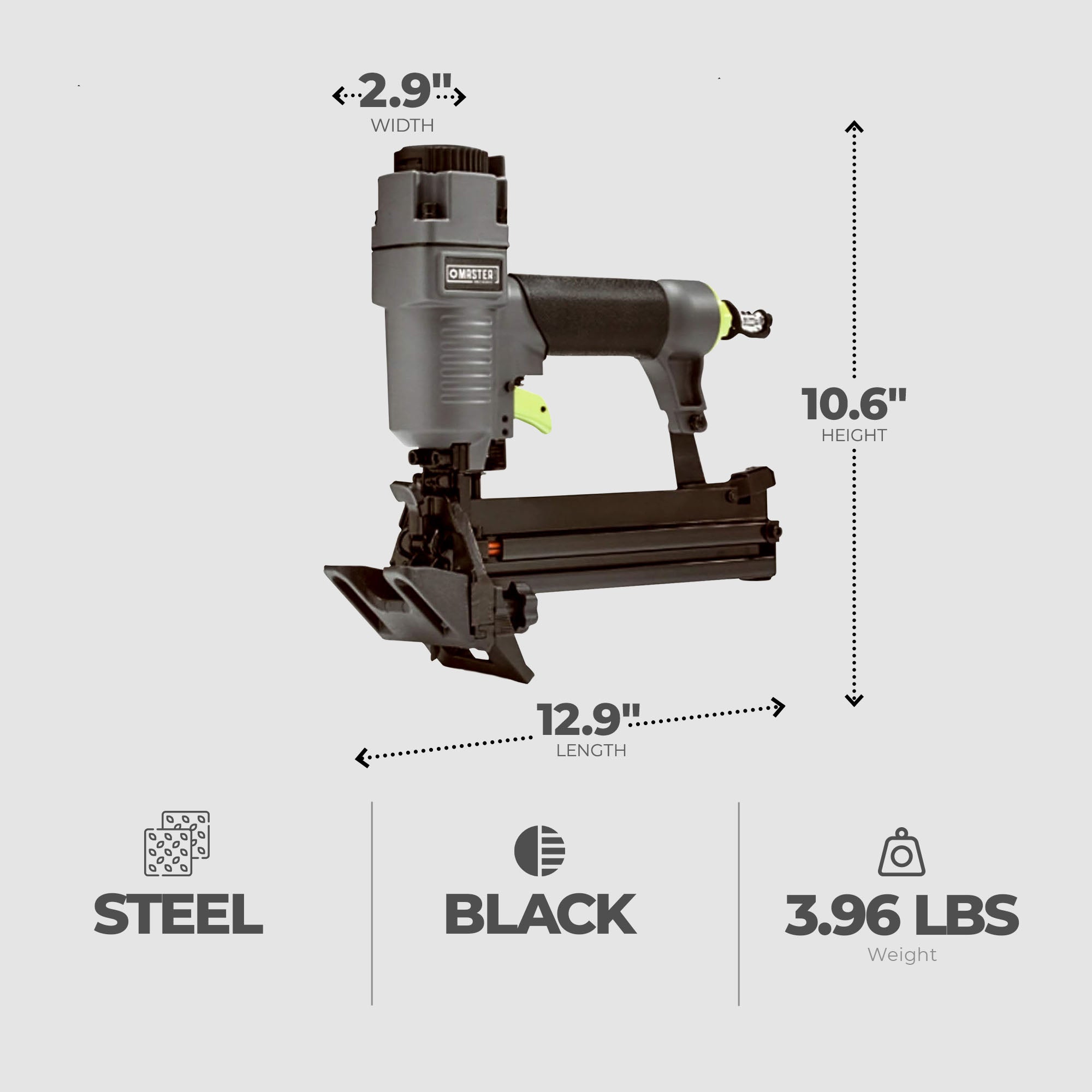 Master Mechanic 4 in 1 Mini Pneumatic Flooring Stapler with Adjustable Exhaust - VMInnovations