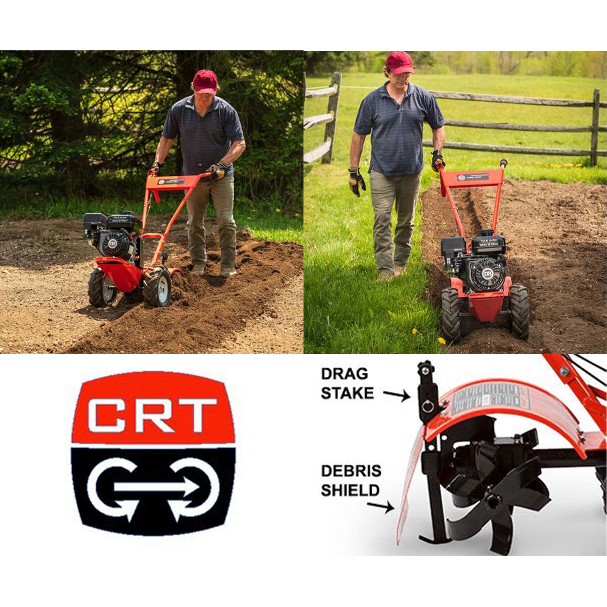 DR 11 Inch Rear Tine Walk Behind Rototiller with Counter Rotating Tines (Used) - VMInnovations