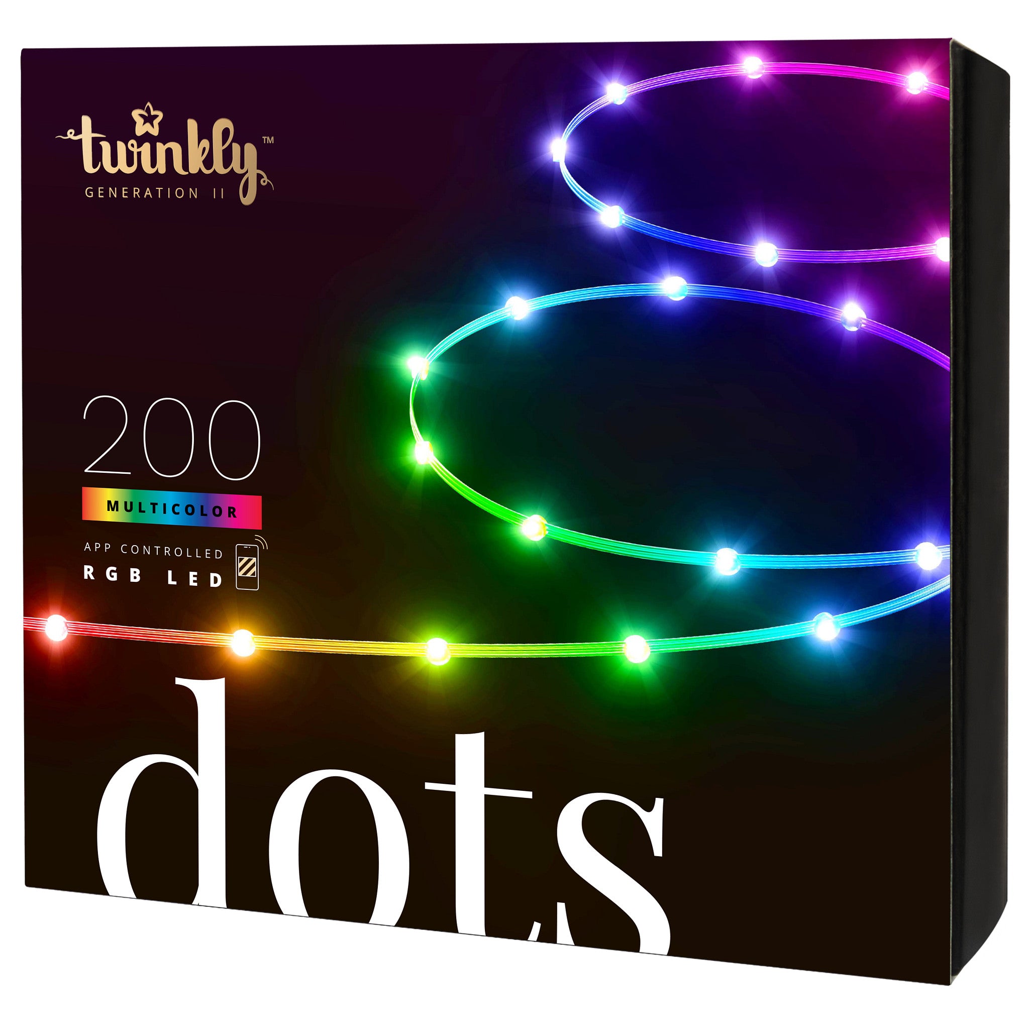 Twinkly Dots App-Controlled USB LED Lights 200 RGB Clear Wire (Open Box) - VMInnovations