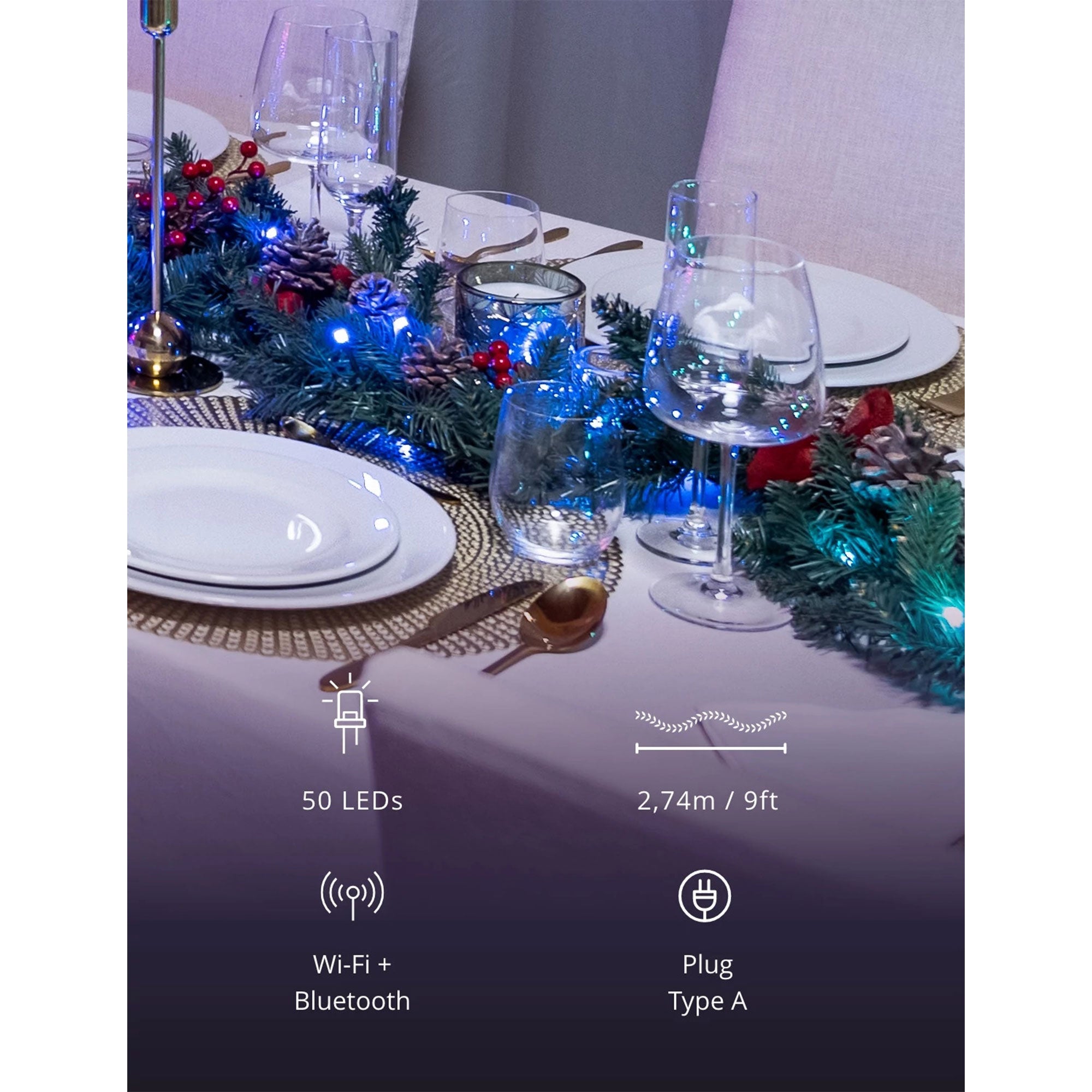 Twinkly Pre-Lit Garland App-control 9-Ft LED Christmas Garland 50 RGB+W (4 Pack)