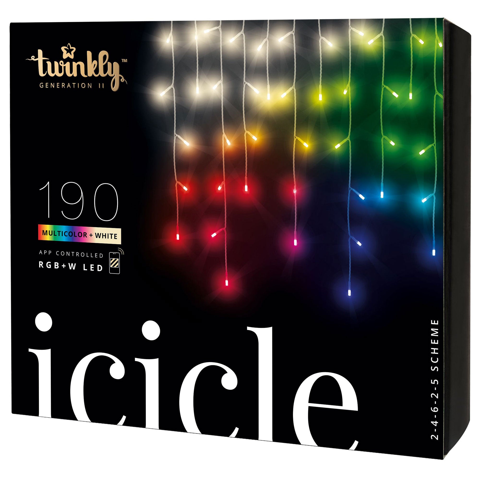 Twinkly Icicle App-Controlled Smart LED Christmas Lights 190 RGB+W (Used) - VMInnovations