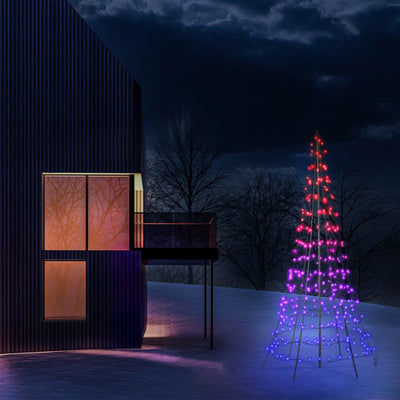 Twinkly Light Tree App-control Pole Christmas Tree 1000 RGB+W 19.7-Ft Black Pole