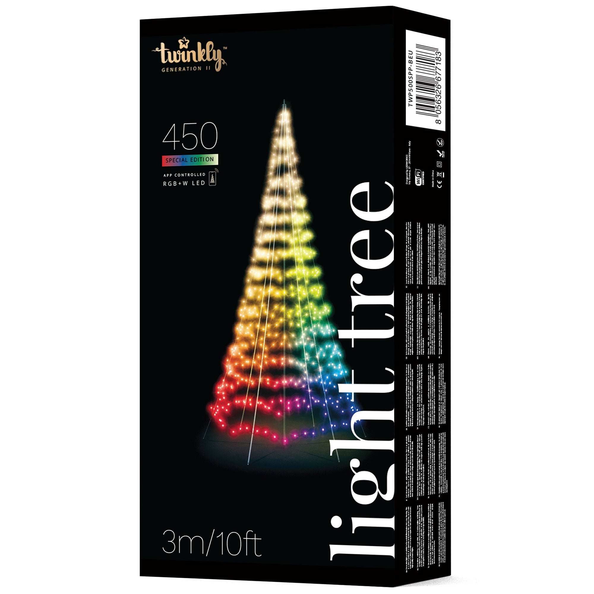 Twinkly Light Tree App-control Tree 450 RGB+W 9.8-Ft w/Pole(For Parts) - VMInnovations
