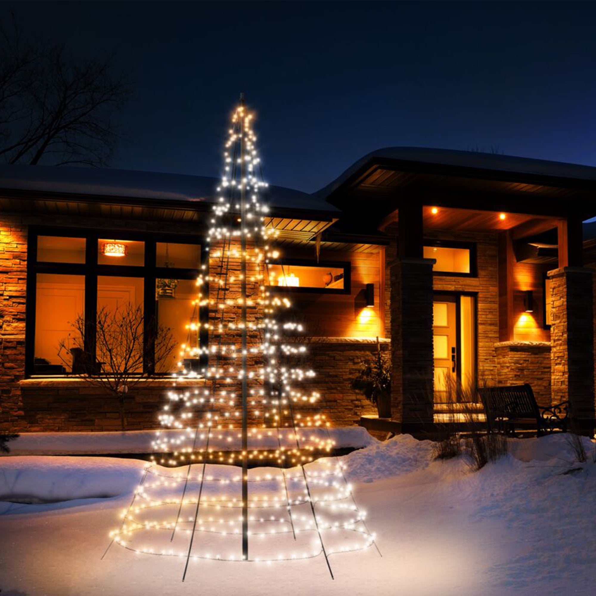 Twinkly Light Tree App-control Tree 450 RGB+W 9.8-Ft w/Pole(For Parts) - VMInnovations