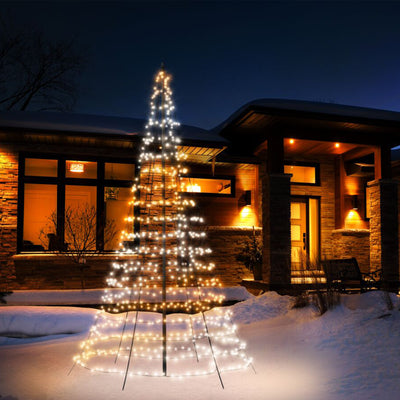 Twinkly Light Tree App-control Pole Christmas Tree 1000 RGB+W 19.7-Ft Black Pole