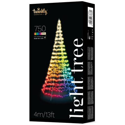 Twinkly Light Tree App-control Flag-pole Christmas Tree 750 RGB+W 13.1-Ft w/Pole