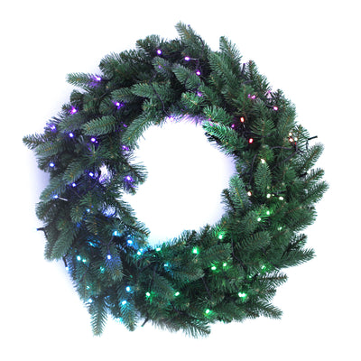 Twinkly Pre Lit 7.5 Ft Artificial Christmas Tree, 24 In Wreath, and 9 Ft Garland
