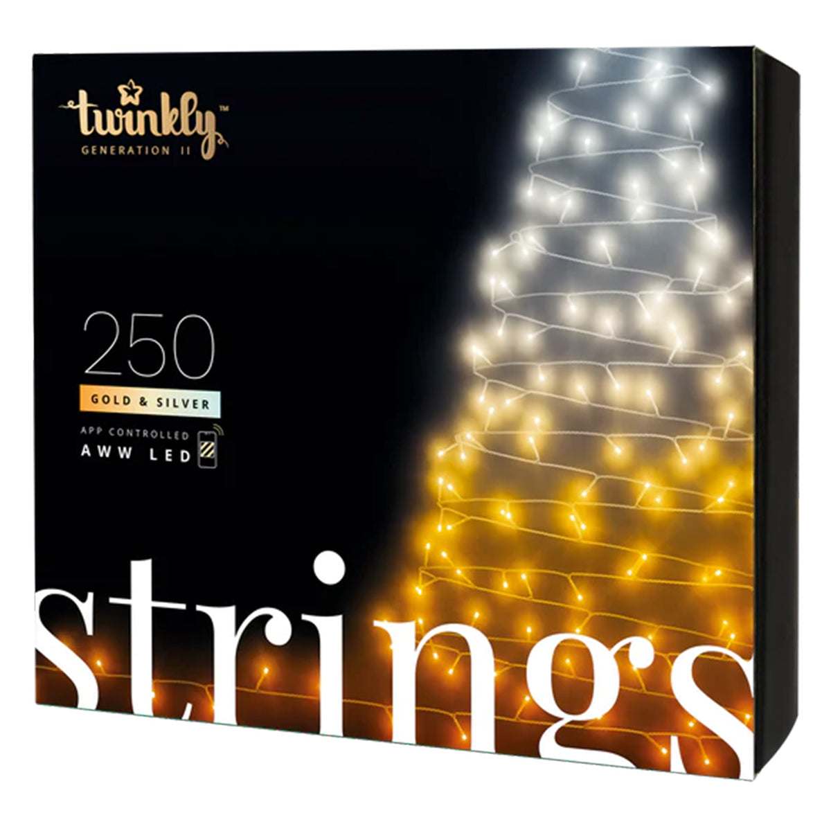 Twinkly Smart Decorations 250 LED Amber/White App Control String Lights (2 Pack)