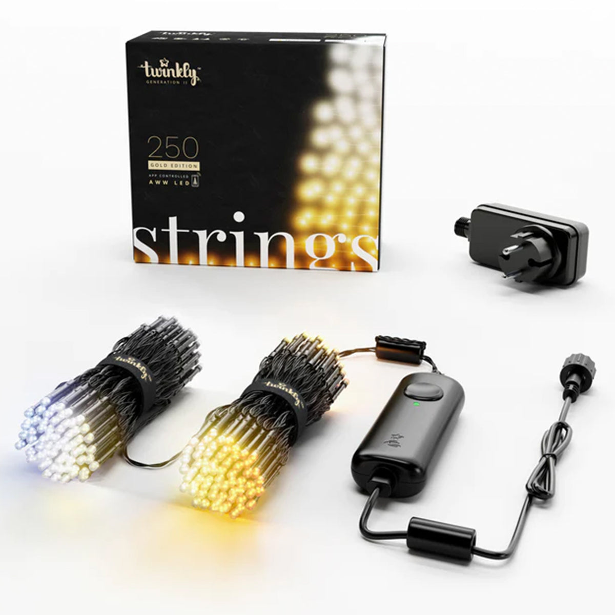 Twinkly Smart Decorations 250 LED Amber/White App Control String Lights (2 Pack)