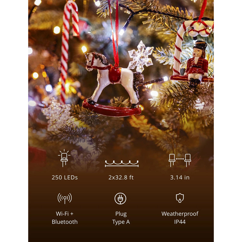Twinkly Strings App-Controlled LED Christmas Lights 250 AWW (Amber/White) (Used)