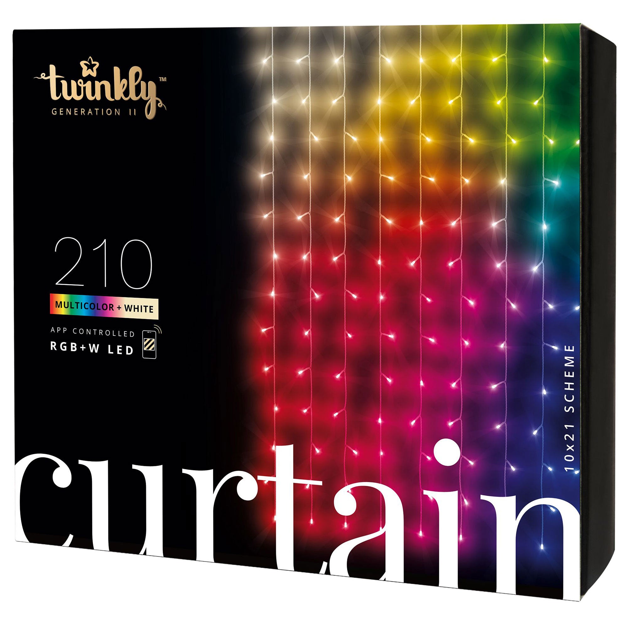 Twinkly Curtain App-Controlled Smart LED Lights 210 RGB+W (Open Box) - VMInnovations