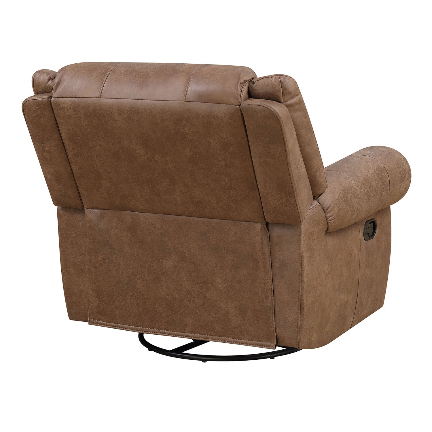Emerald Home Spencer Faux Leather Swivel Glider Recliner Chair Brown (For Parts)