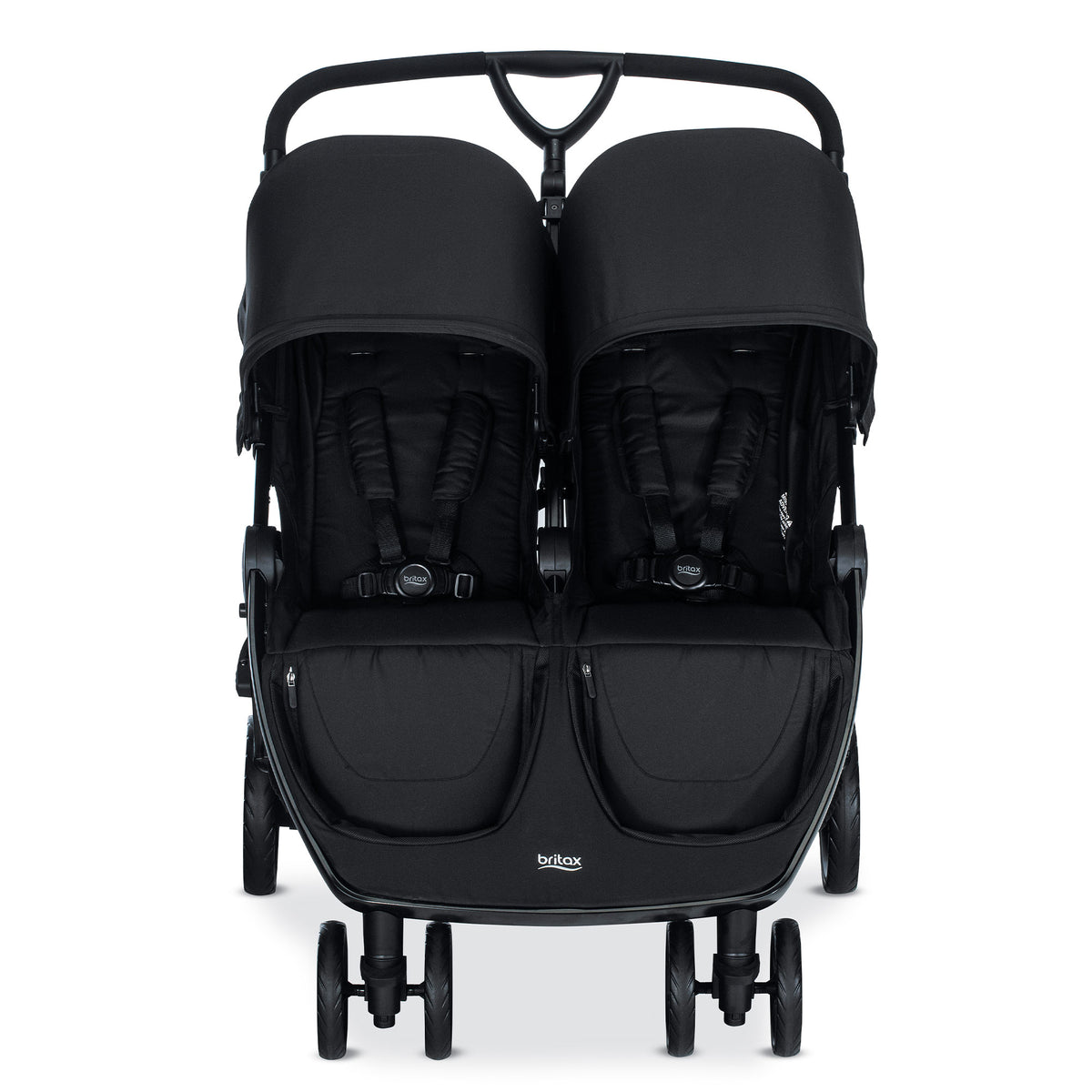 Britax Foldable Adjustable Lively Double Stroller with Mesh Canopies (Open Box)