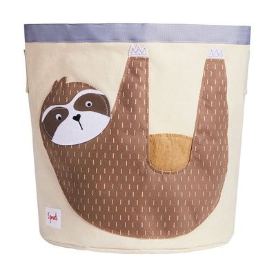 3 Sprouts Canvas Storage Bin & Toy Basket for Baby & Toddlers, Owl & Sloth