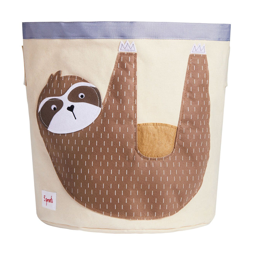 3 Sprouts Canvas Storage Bin Laundry and Toy Basket for Kids, Bear and Sloth