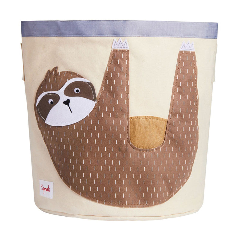 3 Sprouts Canvas Storage Bin Laundry and Toy Basket for Baby and Kids, Sloth