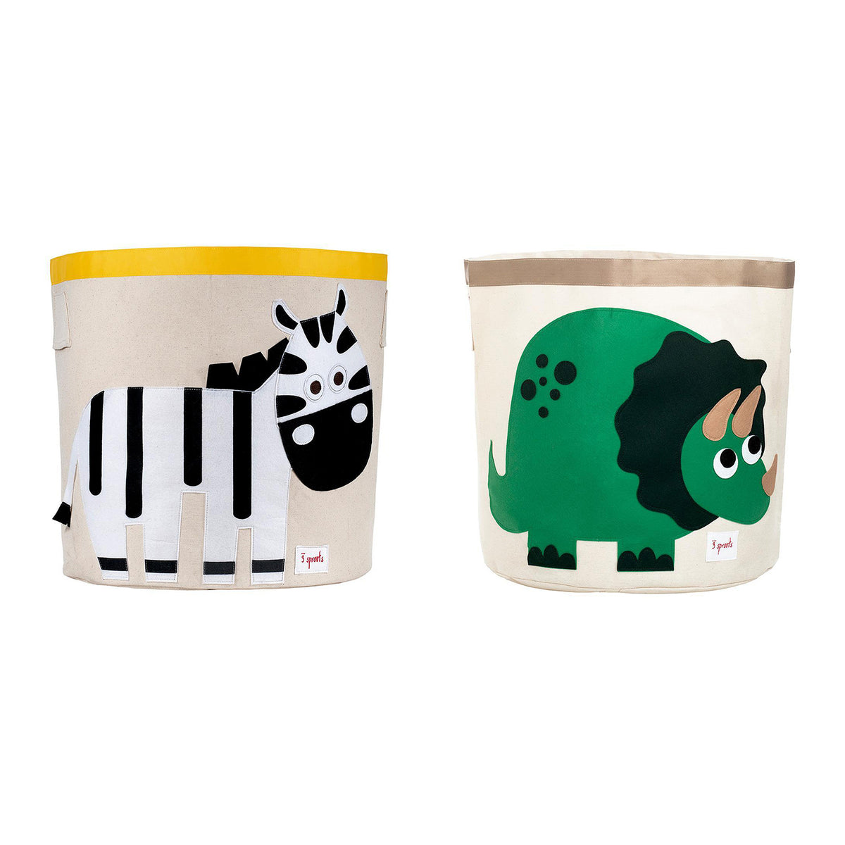 3 Sprouts Canvas Storage Bin, Zebra & 3 Sprouts Canvas Storage Bin, Dinosaur