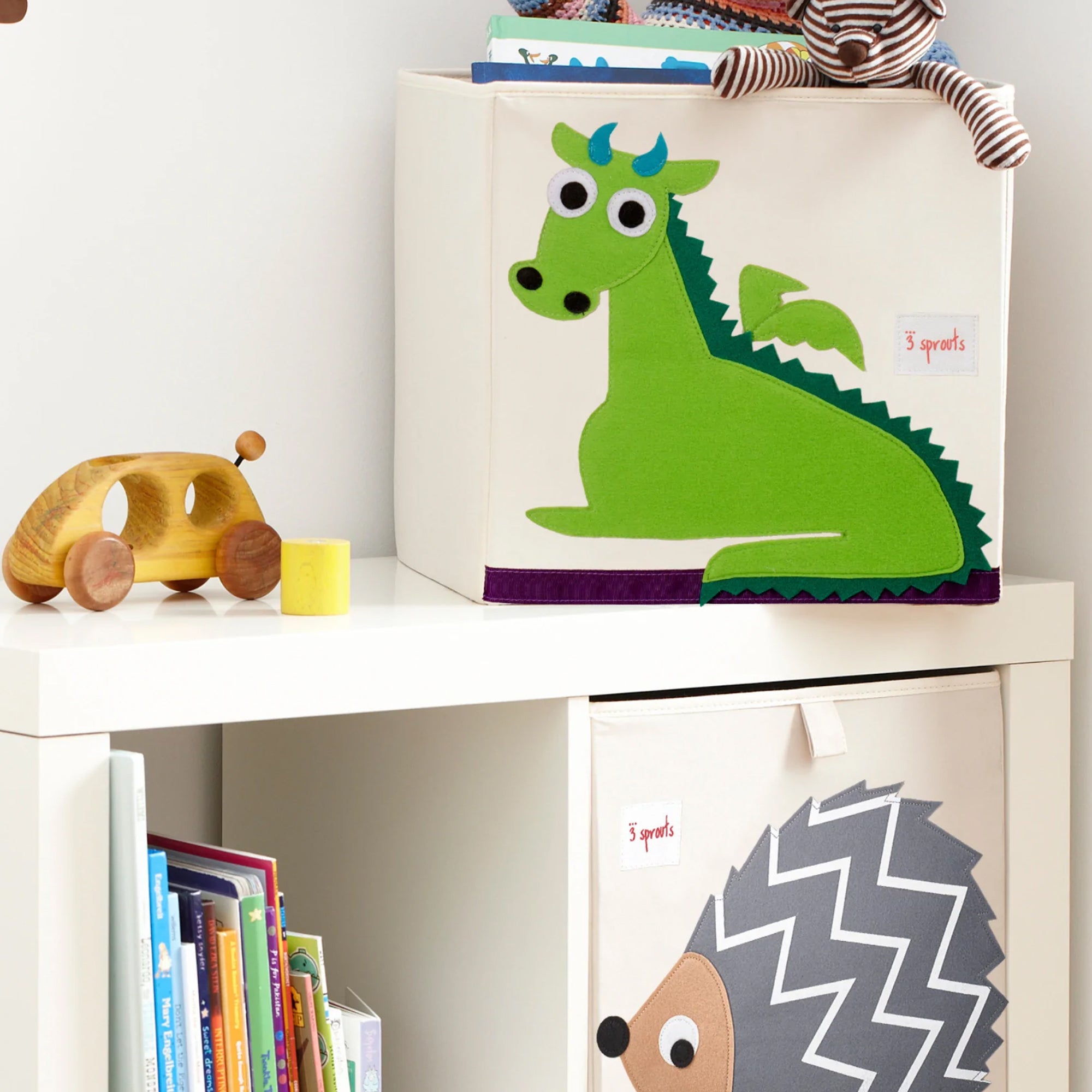 3 Sprouts Kids Felt Dragon Storage Cube Bin with Gorilla Fabric Storage Cube Bin - VMInnovations
