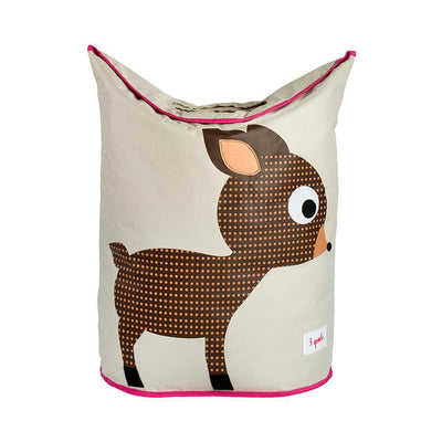 3 Sprouts Baby Laundry Hamper Storage Basket Organizer, Lion and Deer (2 Pack)