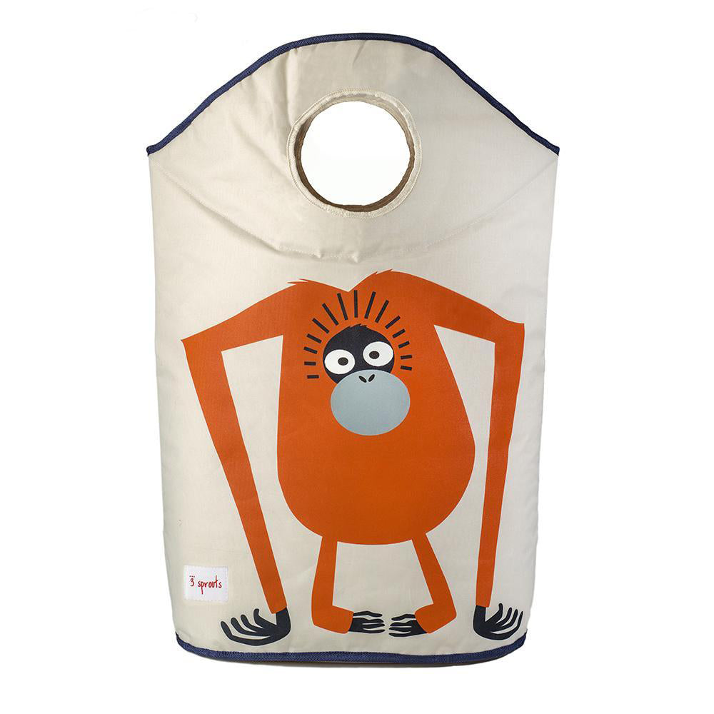 3 Sprouts Baby Laundry Hamper Storage Basket Bin, Orangutan and Goat (2 Pack)