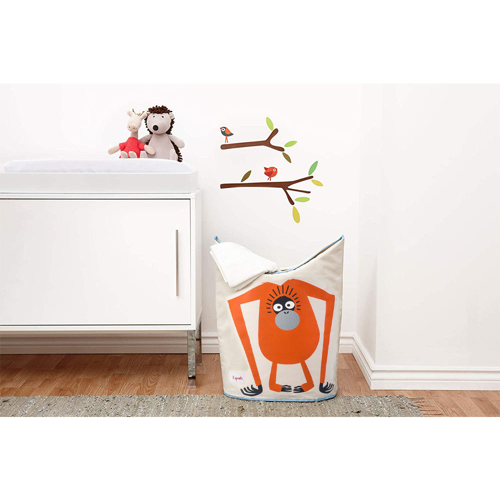 3 Sprouts Baby Laundry Hamper Storage Basket Bin, Orangutan & Octopus (2 Pack) - VMInnovations