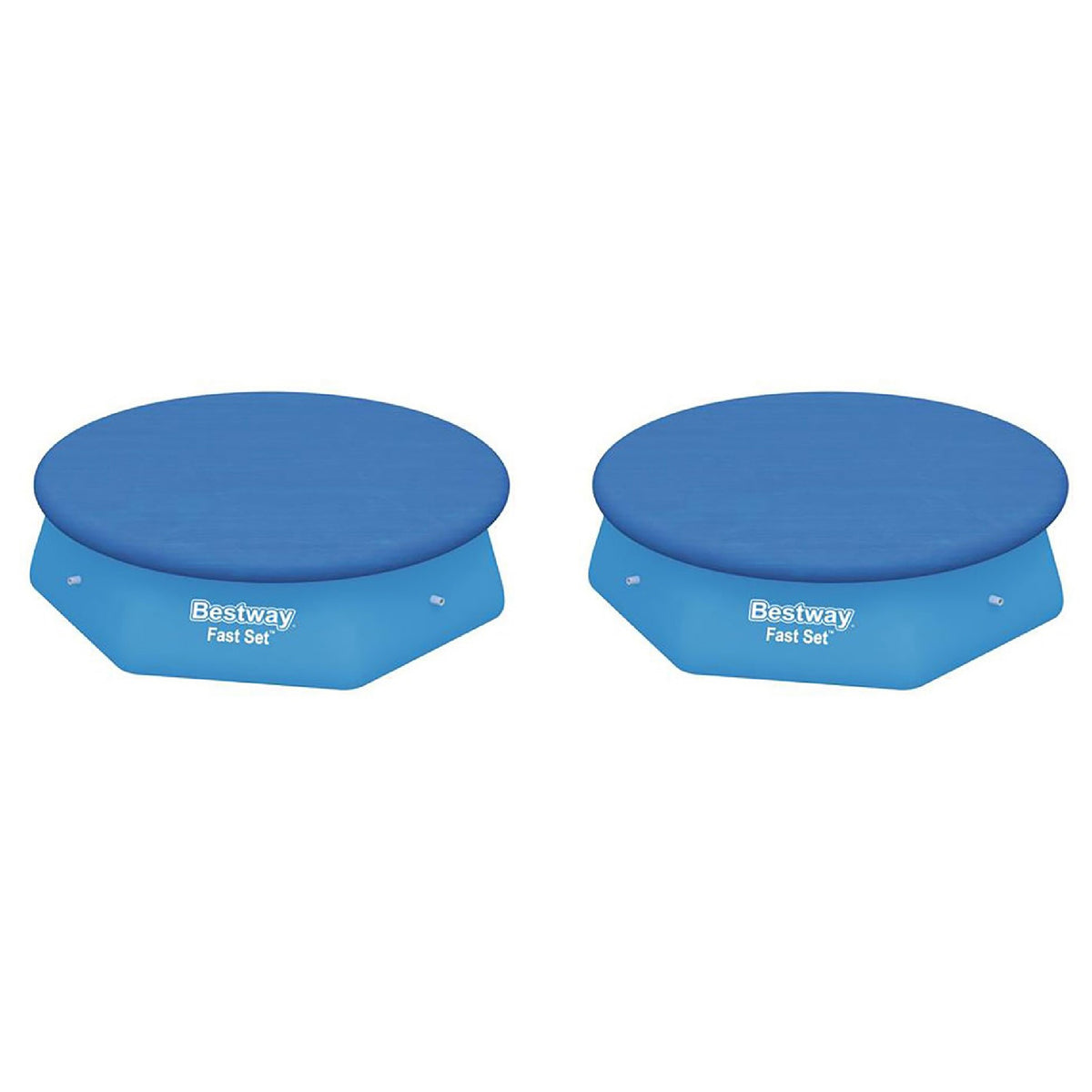 Bestway Flowclear Fast Set 8' Swimming Pool Cover for Above Ground Pools, 2 Pack - VMInnovations