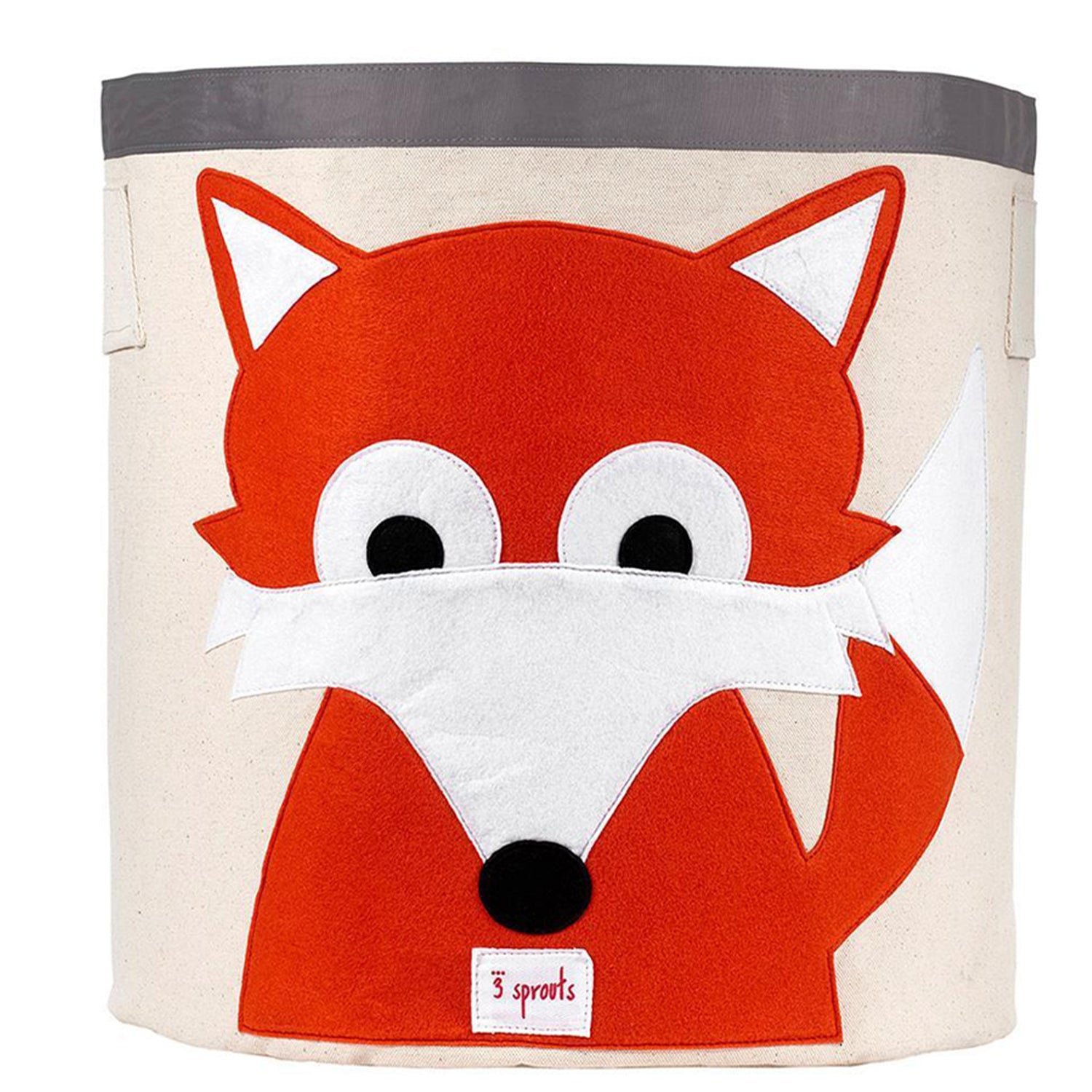 3 Sprouts Canvas Storage Bin Laundry and Toy Basket for Baby and Toddlers, Fox