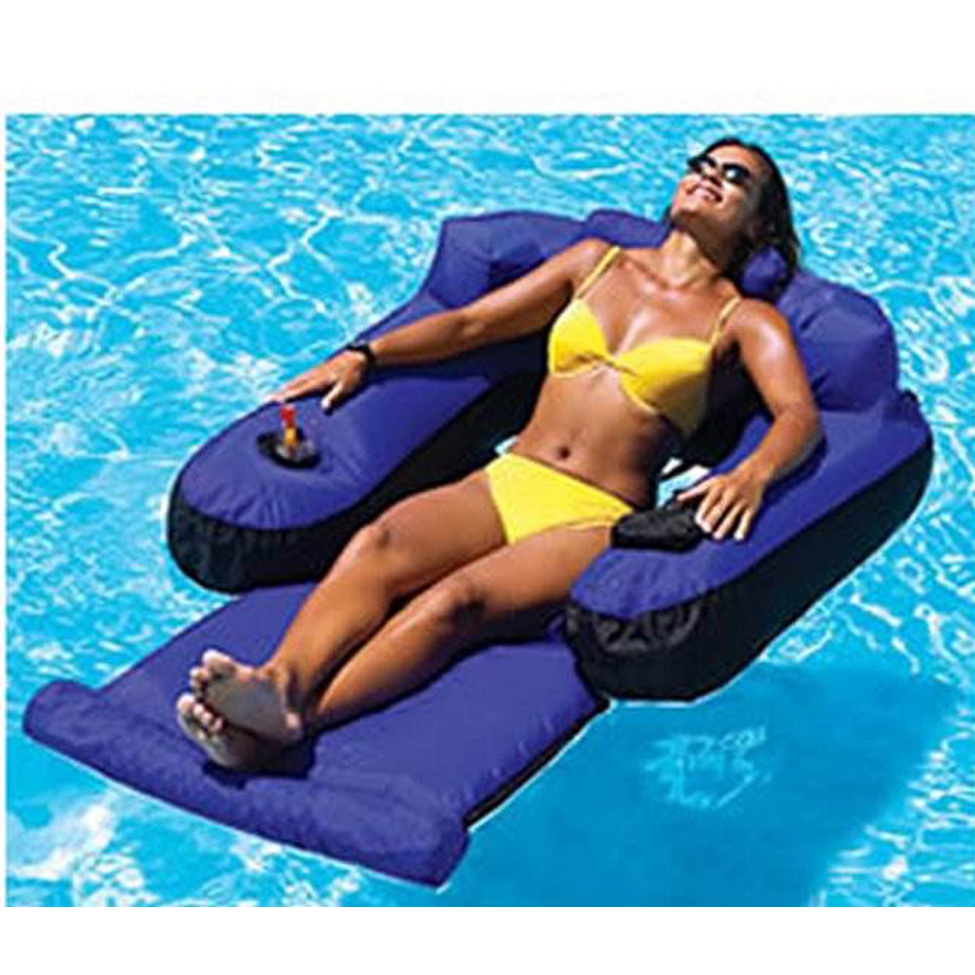 Swimline Ultimate Fabric Covered Swimming Pool Inflatable Floating Chair Lounger - VMInnovations