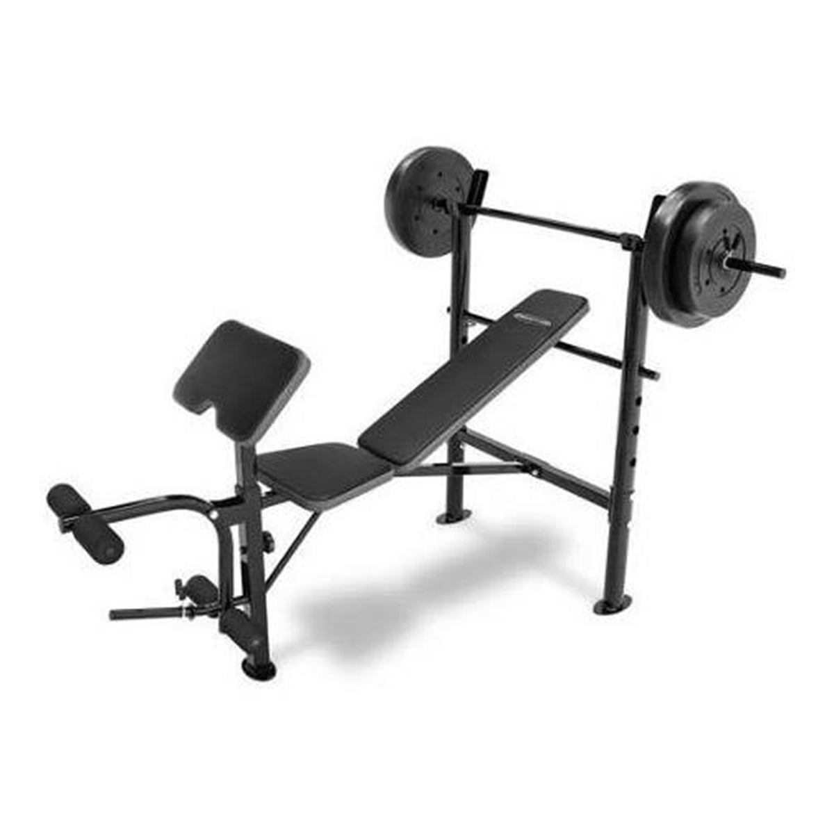 Marcy Competitor Combo Workout Bench with 80 Pound Weight Set Gym Equipment