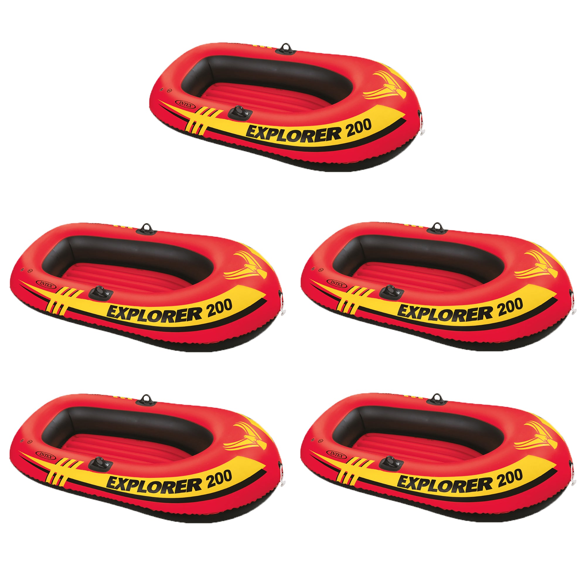 Intex Explorer 200 Inflatable 2 Person River Raft Set w/ 2 Oars & Pump (5 Pack) - VMInnovations