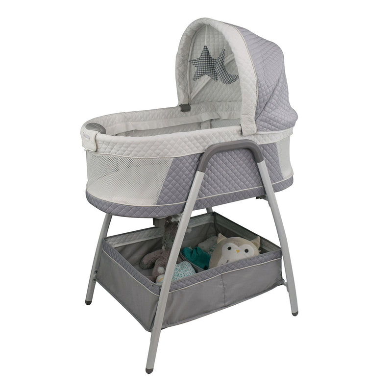 TruBliss Baby 3-in-1 Journey Bassinet Crib Sleeper with Nightlight, Soft Grey