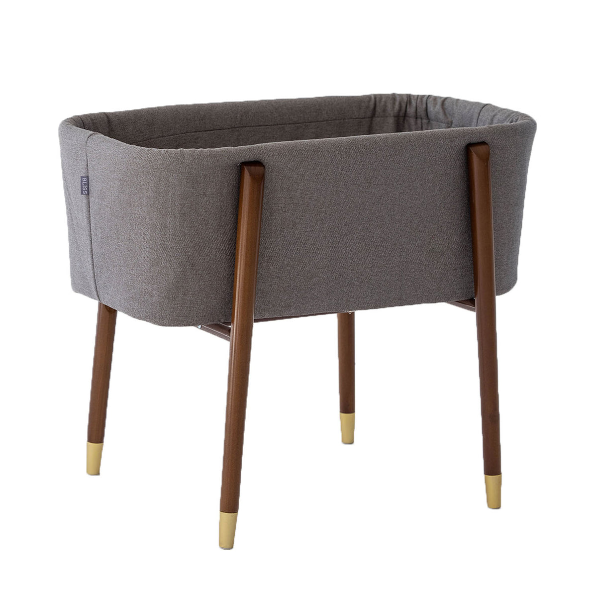 TruBliss Baby Sova Bassinet Deep Wall Crib Sleeper w/ Fitted Sheets, London Grey - VMInnovations
