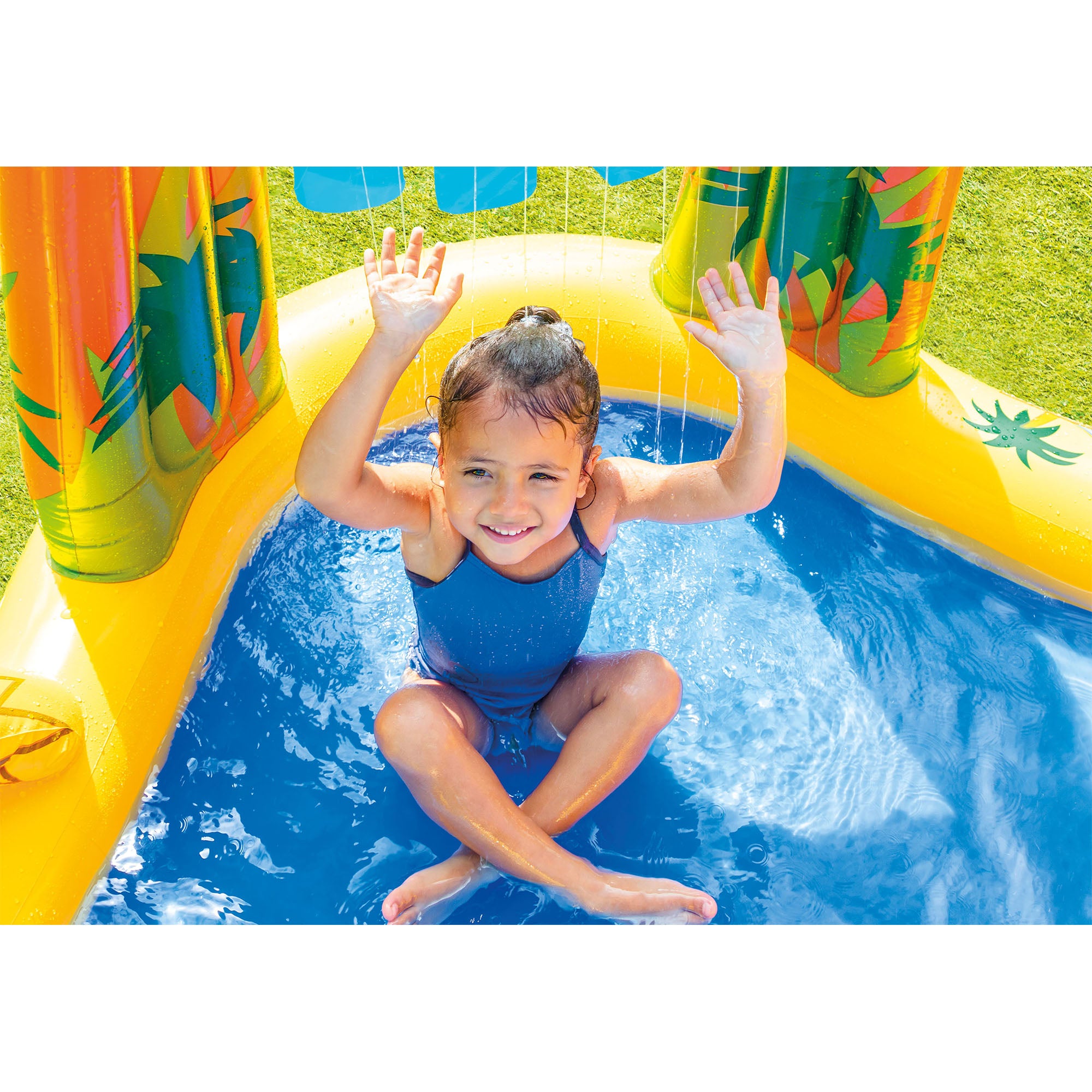Intex Kids Inflatable 95 x 75 x 43 Inch Dinosaur Swimming Pool with Air Pump - VMInnovations